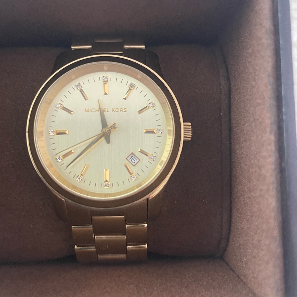 Gold tone Michael Kors watch